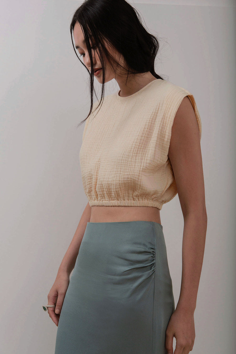 NAPA Cropped Sleeveless Block Top