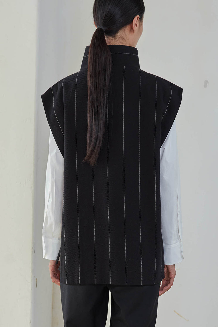 RUBIK Asymmetric Striped Wool Vest