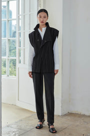 RUBIK Asymmetric Striped Wool Vest