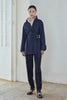 LEZHE Short Trench Coat with High Collar